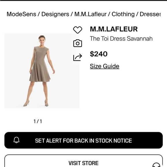 MM Lafleur The Toi Dress Size 6 Tan Savannah A-Lined Wool Blend Business - Picture 10 of 10